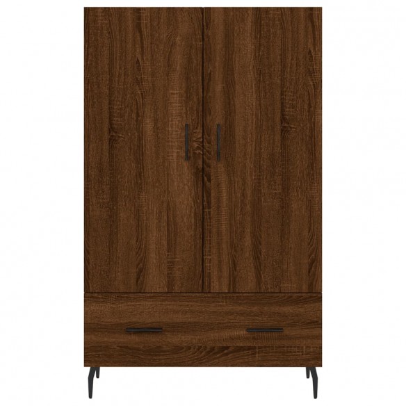 Buffet haut chêne marron 69,5x31x115 cm bois d'ingénierie