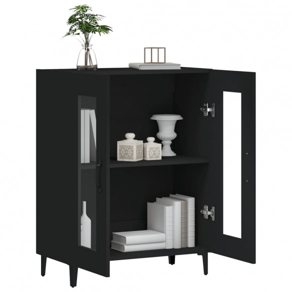 Buffet noir 69,5x34x90 cm bois d'ingénierie