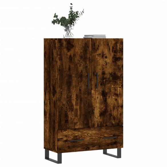 Buffet haut chêne fumé 69,5x31x115 cm bois d'ingénierie