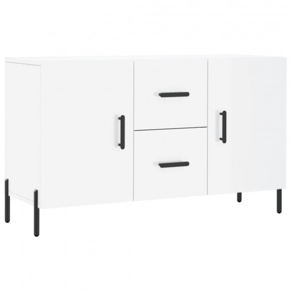 Buffet blanc brillant 100x36x60 cm bois d'ingénierie