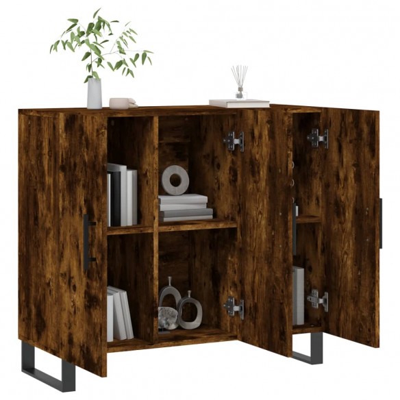 Buffet chêne fumé 90x34x80 cm bois d'ingénierie