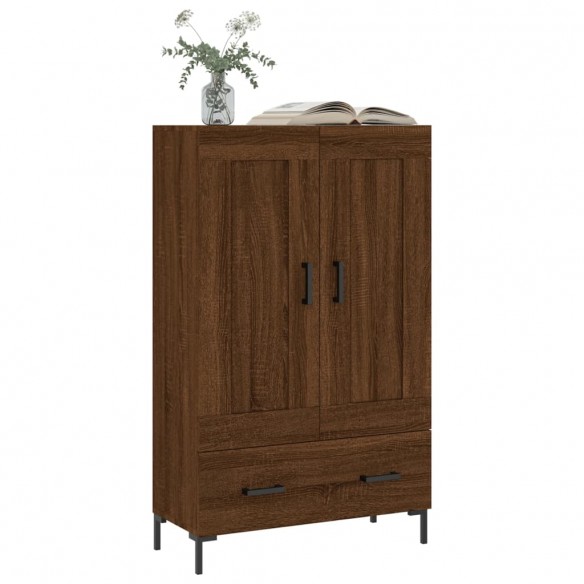 Buffet haut chêne marron 69,5x31x115 cm bois d'ingénierie