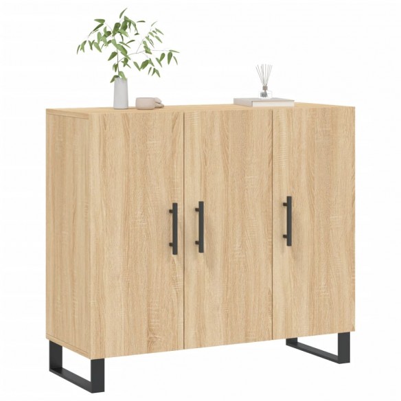 Buffet chêne sonoma 90x34x80 cm bois d'ingénierie