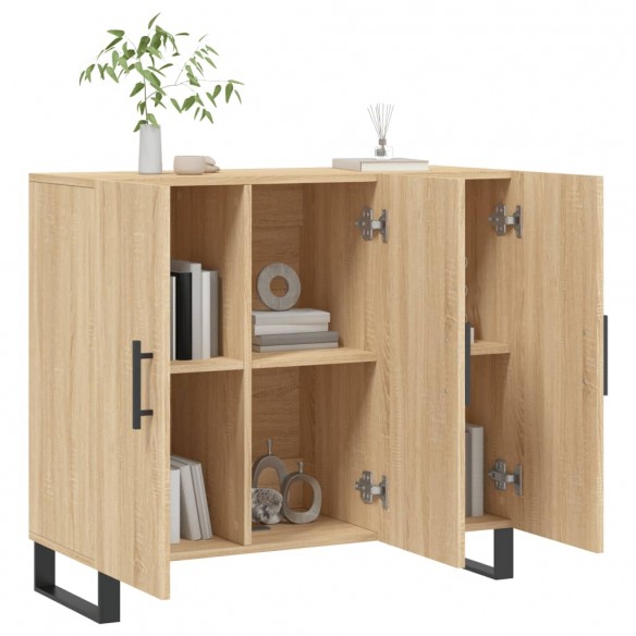 Buffet chêne sonoma 90x34x80 cm bois d'ingénierie