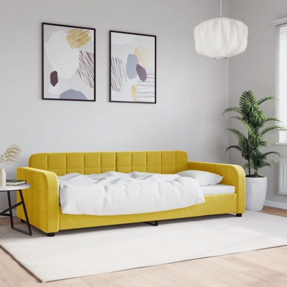 Lit de repos jaune 90x200 cm velours