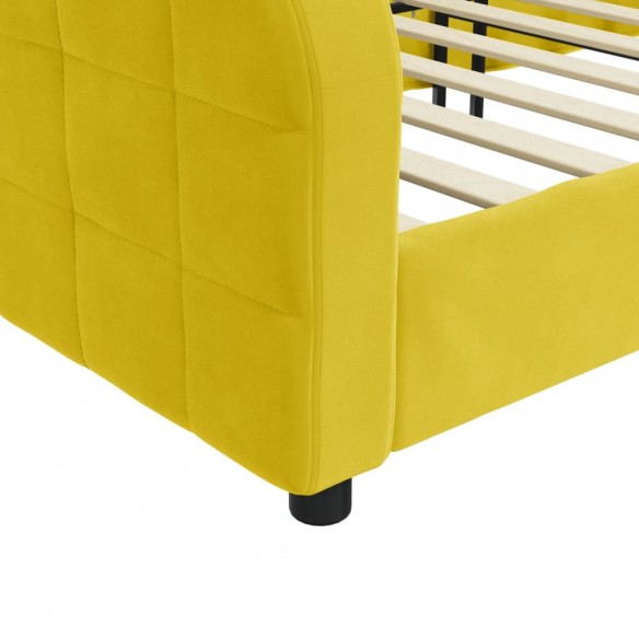 Lit de repos jaune 90x200 cm velours