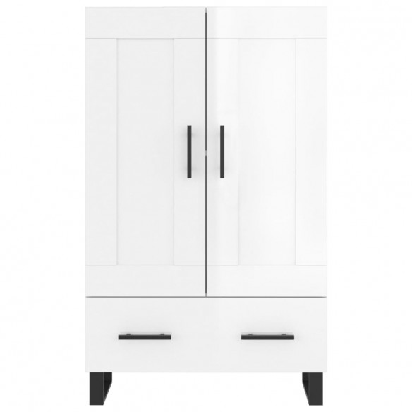 Buffet haut blanc brillant 69,5x31x115 cm bois d'ingénierie