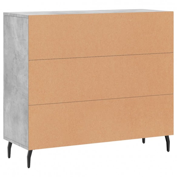 Buffet gris béton 90x34x80 cm bois d'ingénierie