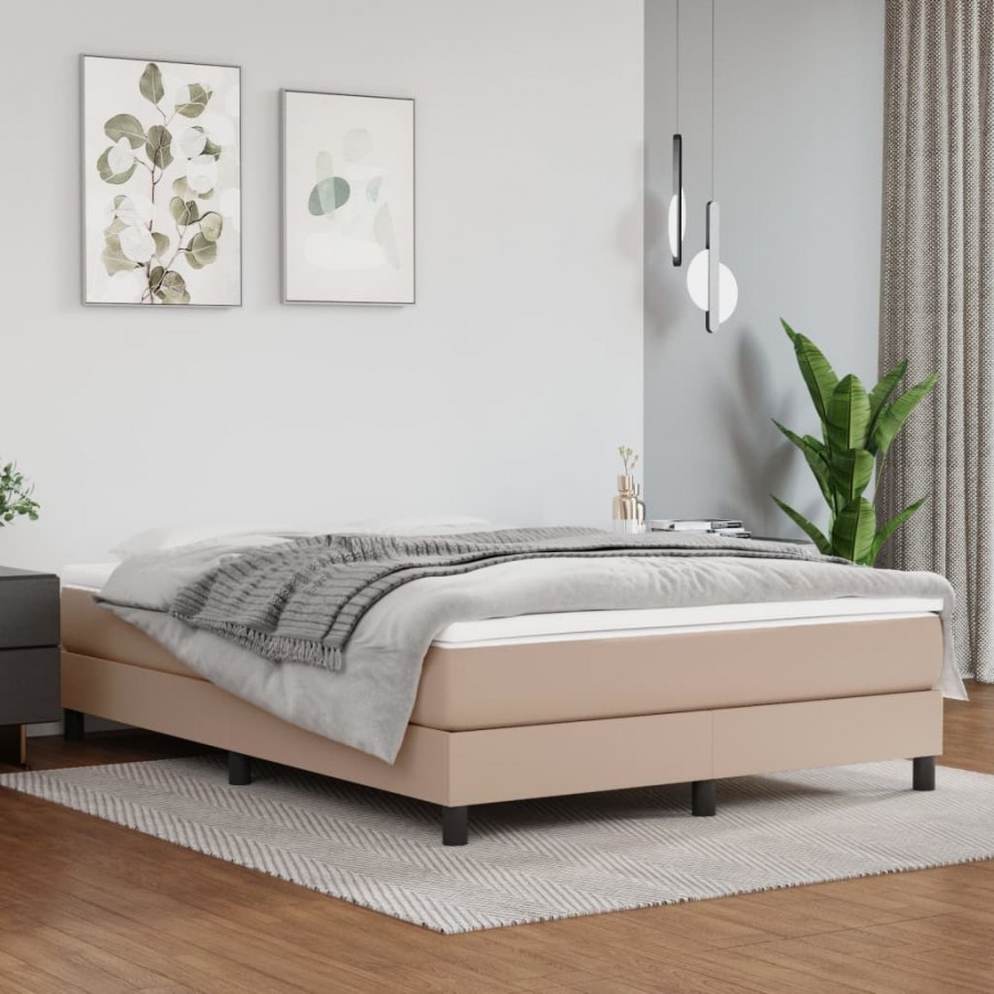 Sommier à lattes de lit avec matelas Cappuccino 140x200 cm