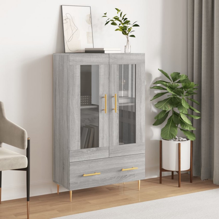 Buffet haut sonoma gris 69,5x31x115 cm bois d'ingénierie