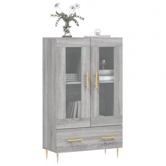 Buffet haut sonoma gris 69,5x31x115 cm bois d'ingénierie