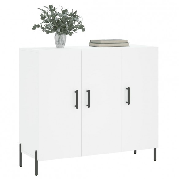 Buffet blanc 90x34x80 cm bois d'ingénierie