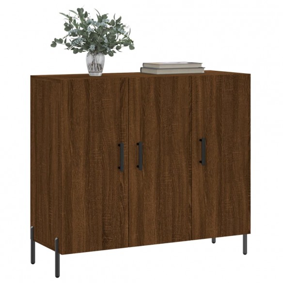 Buffet chêne marron 90x34x80 cm bois d'ingénierie