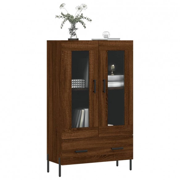 Buffet haut chêne marron 69,5x31x115 cm bois d'ingénierie