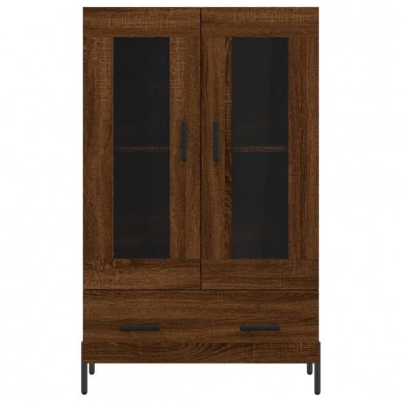 Buffet haut chêne marron 69,5x31x115 cm bois d'ingénierie