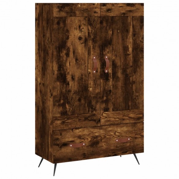 Buffet haut chêne fumé 69,5x31x115 cm bois d'ingénierie