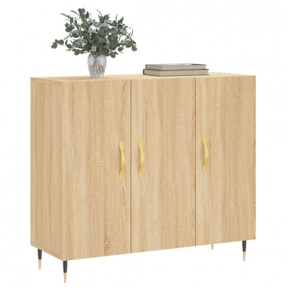 Buffet chêne sonoma 90x34x80 cm bois d'ingénierie