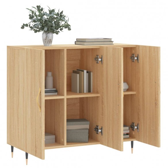 Buffet chêne sonoma 90x34x80 cm bois d'ingénierie