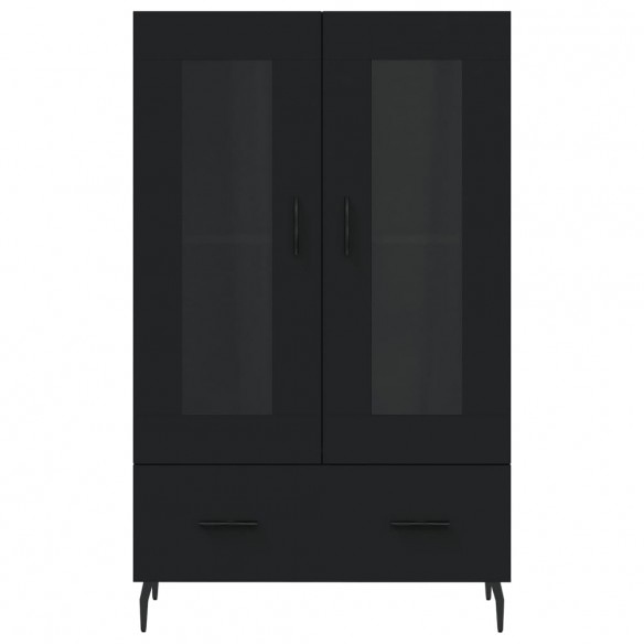 Buffet haut noir 69,5x31x115 cm bois d'ingénierie