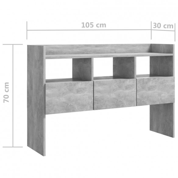 Buffet Gris béton 105x30x70 cm Aggloméré