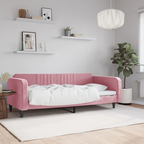 Lit de repos rose 100x200 cm velours