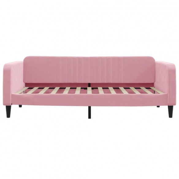 Lit de repos rose 100x200 cm velours