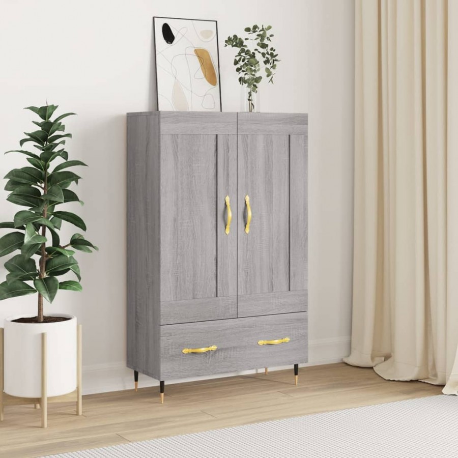 Buffet haut sonoma gris 69,5x31x115 cm bois d'ingénierie