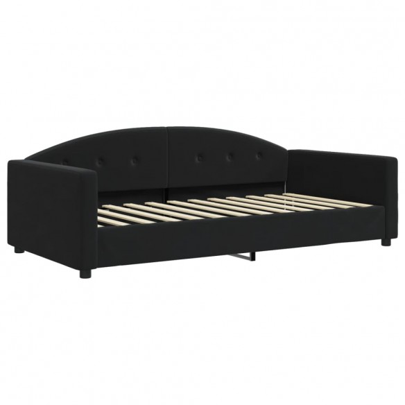 Lit de repos noir 100x200 cm velours