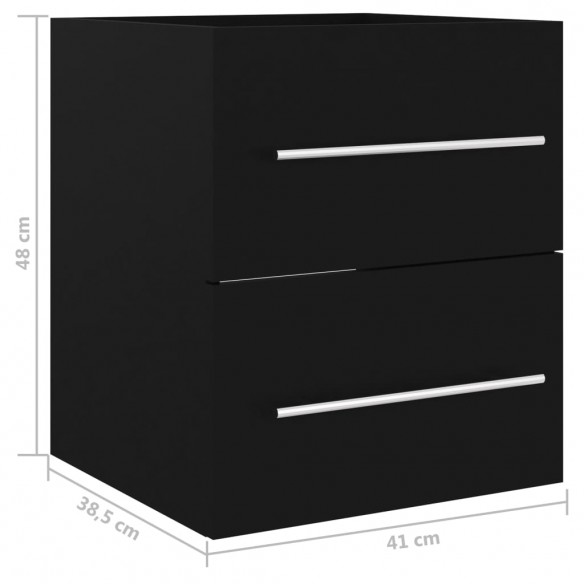 Armoire d'évier Noir 41x38,5x48 cm Aggloméré
