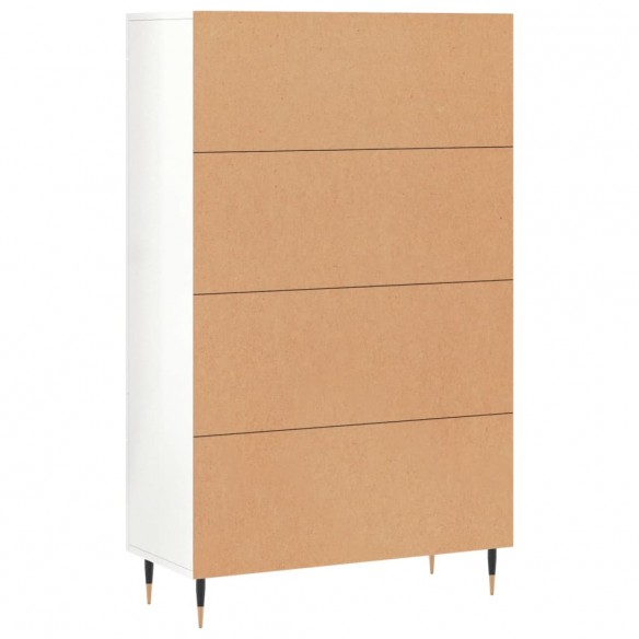 Buffet haut blanc brillant 69,5x31x115 cm bois d'ingénierie