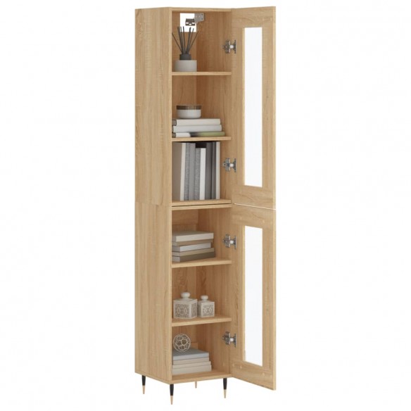 Buffet haut Chêne sonoma 34,5x34x180 cm Bois d'ingénierie