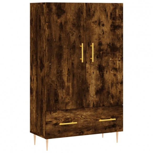 Buffet haut chêne fumé 69,5x31x115 cm bois d'ingénierie