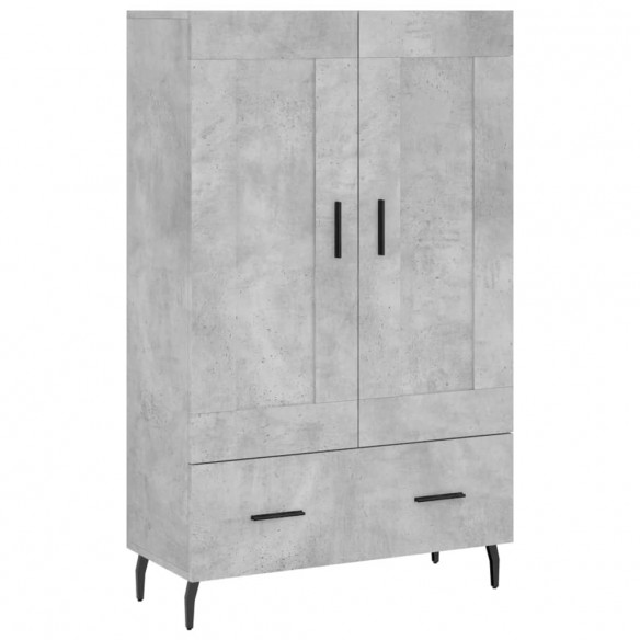 Buffet haut gris béton 69,5x31x115 cm bois d'ingénierie