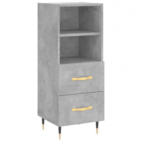 Buffet haut Gris béton 34,5x34x180 cm Bois d'ingénierie