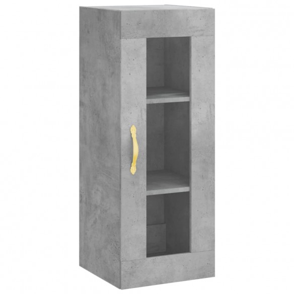 Buffet haut Gris béton 34,5x34x180 cm Bois d'ingénierie