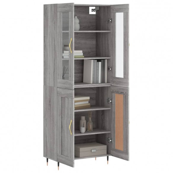 Buffet haut Sonoma gris 69,5x34x180 cm Bois d'ingénierie