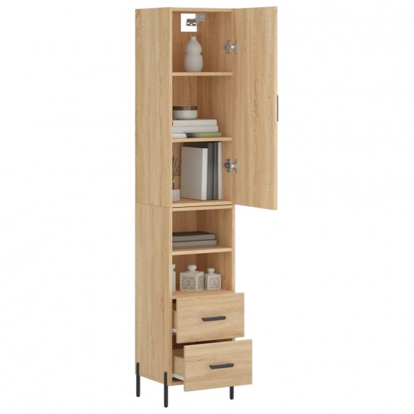 Buffet haut Chêne sonoma 34,5x34x180 cm Bois d'ingénierie