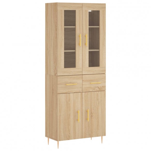 Buffet haut Chêne sonoma 69,5x34x180 cm Bois d'ingénierie