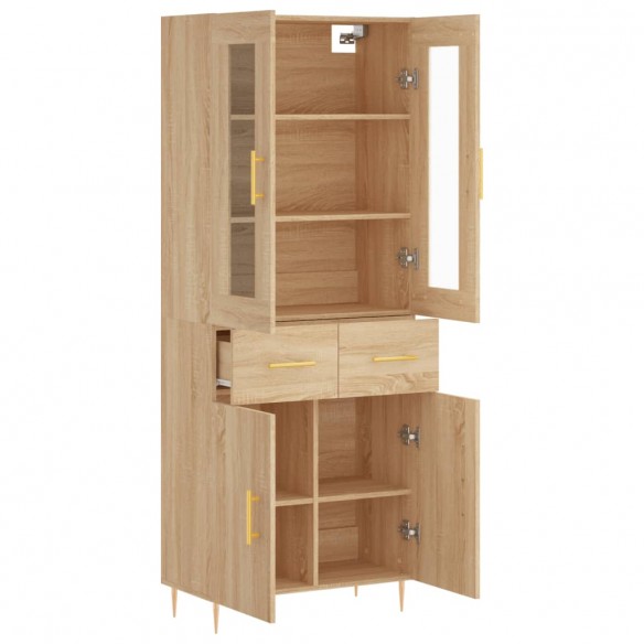 Buffet haut Chêne sonoma 69,5x34x180 cm Bois d'ingénierie