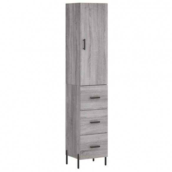 Buffet haut Sonoma gris 34,5x34x180 cm Bois d'ingénierie