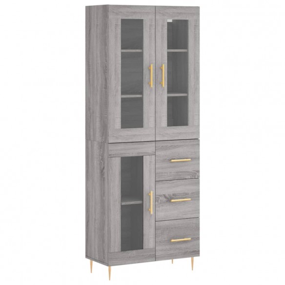 Buffet haut Sonoma gris 69,5x34x180 cm Bois d'ingénierie