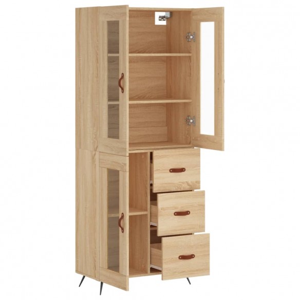 Buffet haut Chêne sonoma 69,5x34x180 cm Bois d'ingénierie