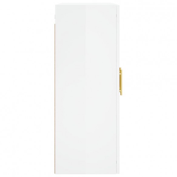 Armoires murales 2 pcs blanc brillant bois d'ingénierie