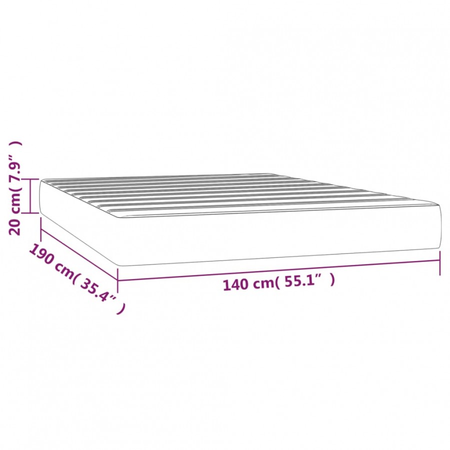 Matelas de lit à ressorts ensachés Cappuccino 140x190x20 cm