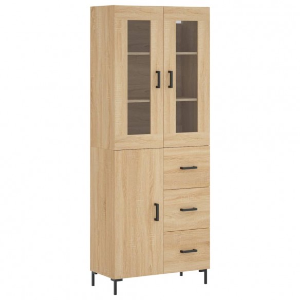 Buffet haut Chêne sonoma 69,5x34x180 cm Bois d'ingénierie