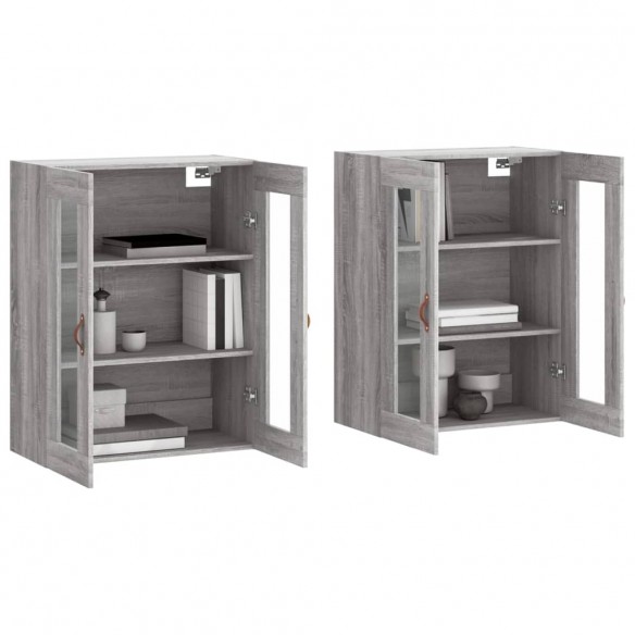 Armoires murales 2 pcs sonoma gris bois d'ingénierie