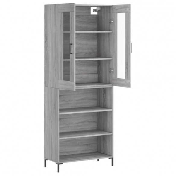 Buffet haut Sonoma gris 69,5x34x180 cm Bois d'ingénierie