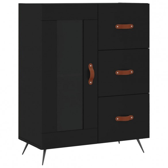 Buffet haut Noir 69,5x34x180 cm Bois d'ingénierie