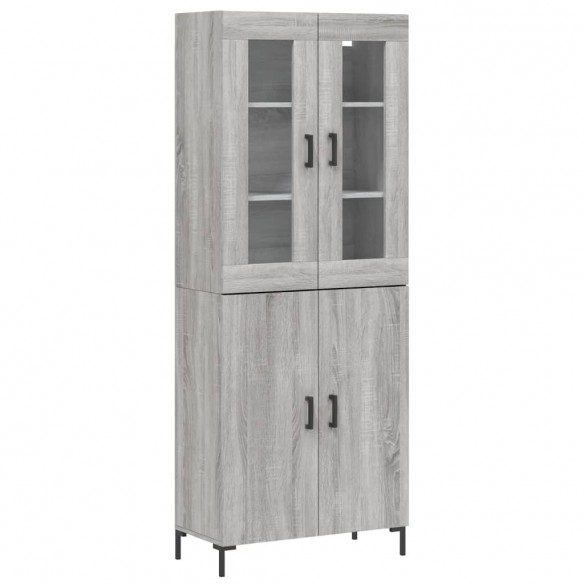 Buffet haut Sonoma gris 69,5x34x180 cm Bois d'ingénierie