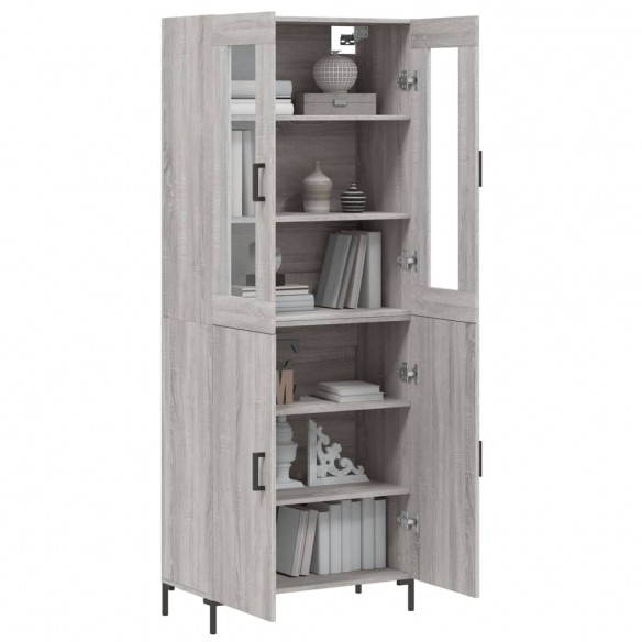 Buffet haut Sonoma gris 69,5x34x180 cm Bois d'ingénierie